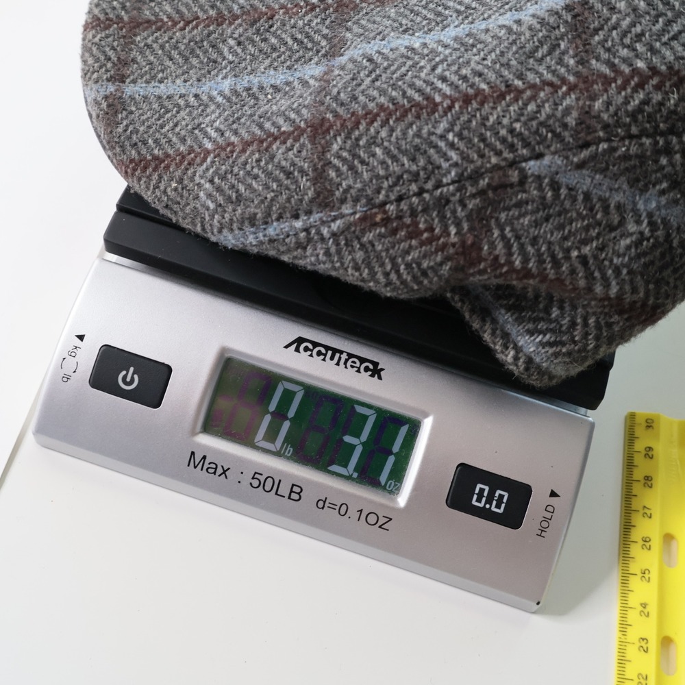 Beagle Essex Wool Flat Cap Gray Herringbone Plaid Made in Italy M Gentleman - Picture 8 of 8
